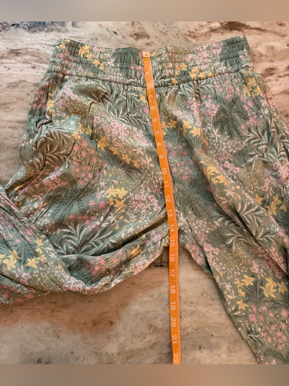 Wonderly Green Floral Pull-On Palazzo Pants - L - Picture 7 of 10